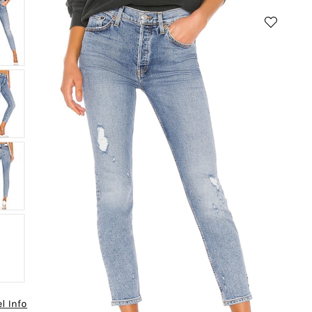 Re/Done High Rise Ankle Crop Jean Mid 90’s 24